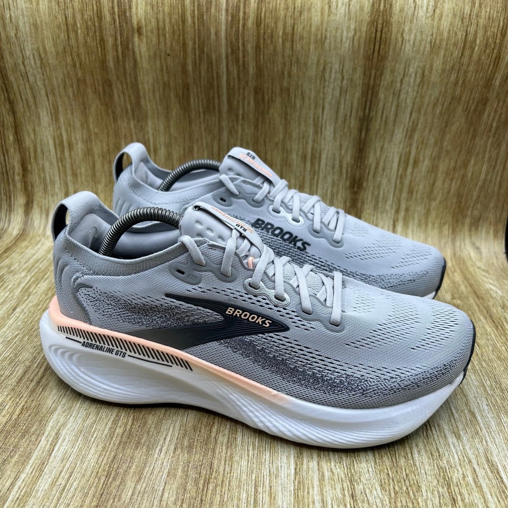 Brooks Adrenaline GTS 25 Women's Size 11 2E Extra Wide Grey Peach 1204432E032
